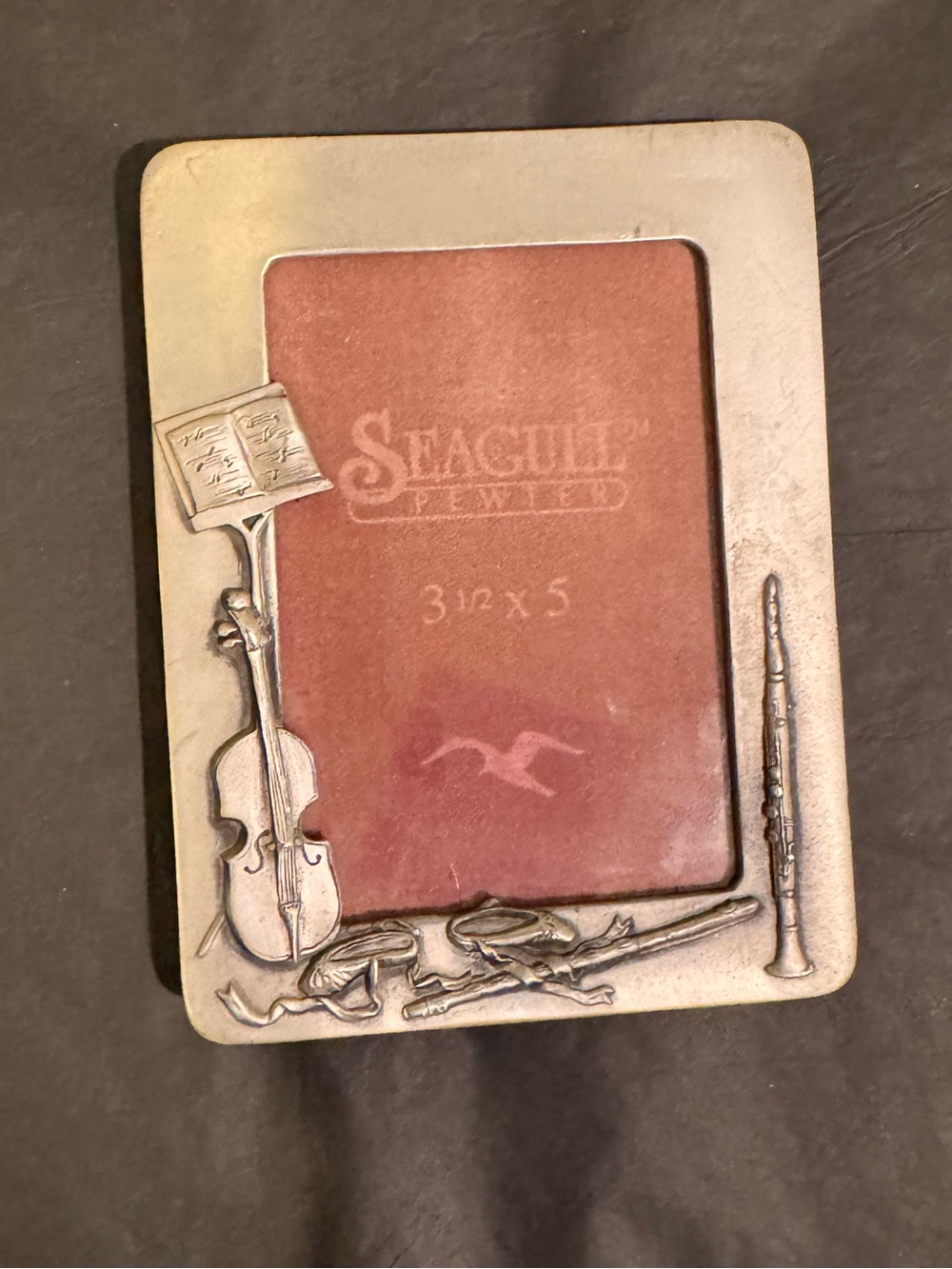 Vintage metal Musical Instrument Photo Frame - Silver